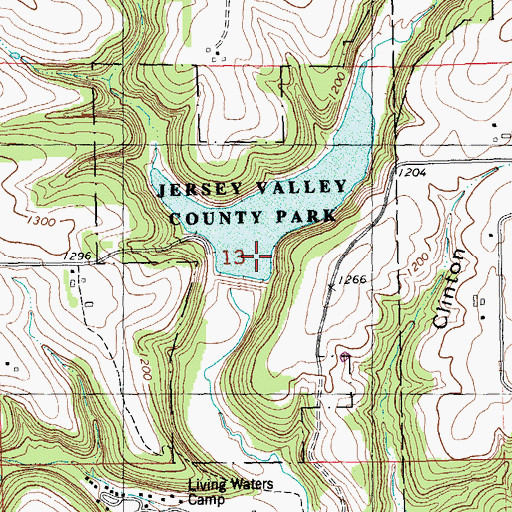 Topographic Map of Jersey Valley County Park, WI