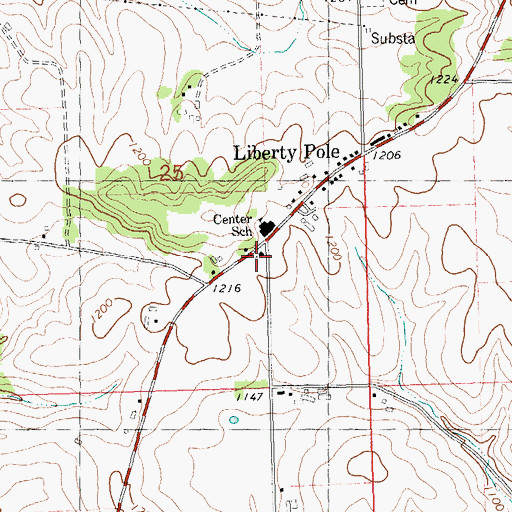 Topographic Map of Liberty Pole United Methodist Church, WI