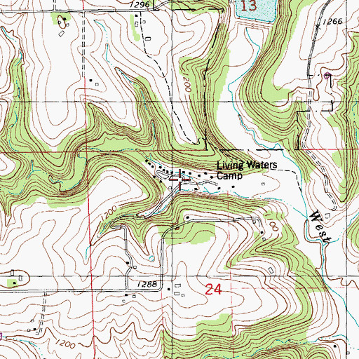 Topographic Map of Living Waters Camp, WI