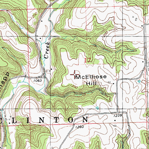Topographic Map of McElhose Hill, WI