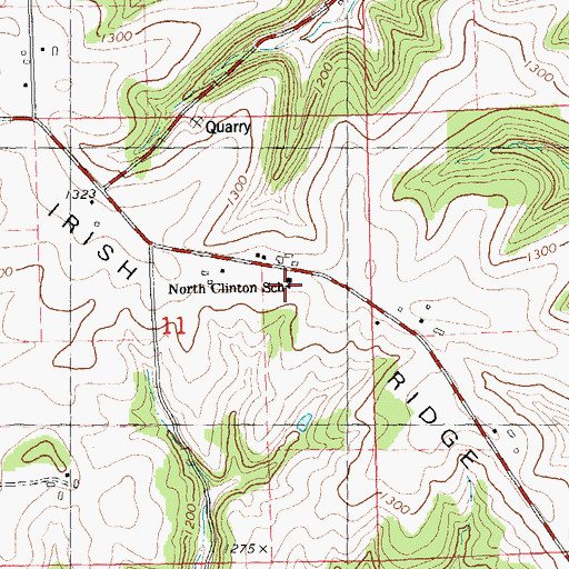 Topographic Map of North Clinton School, WI
