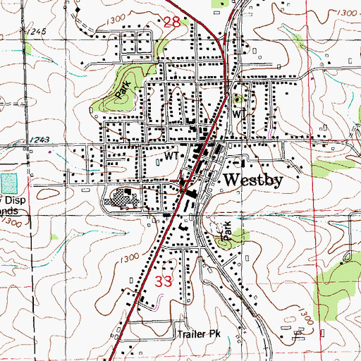 Topographic Map of Our Saviours Lutheran Church, WI