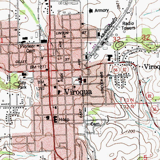 Topographic Map of Pleasant Ridge Waldorf School, WI