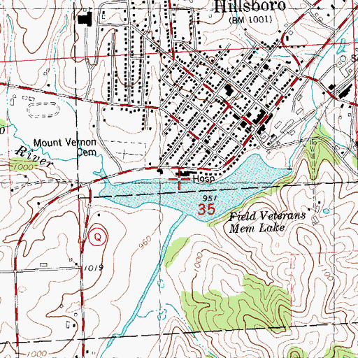Topographic Map of Saint Josephs Nursing Home, WI