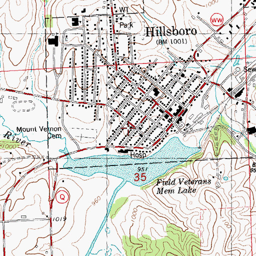 Topographic Map of Saint Paul Lutheran Church, WI