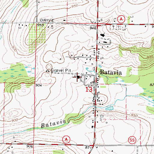 Topographic Map of Batavia Elementary School, WI