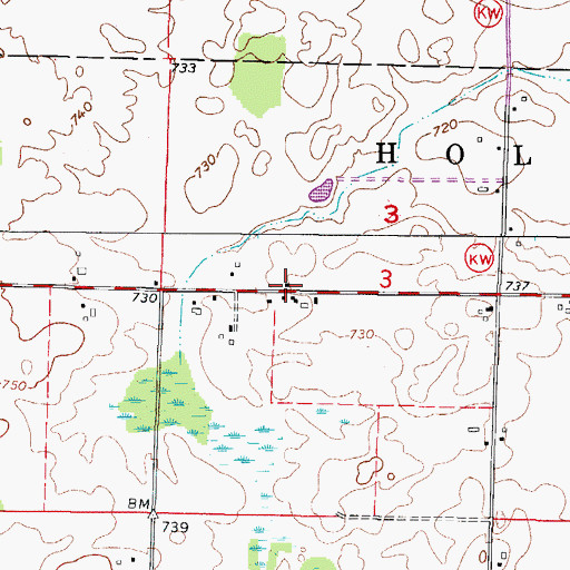 Topographic Map of Beaver Creek School (historical), WI