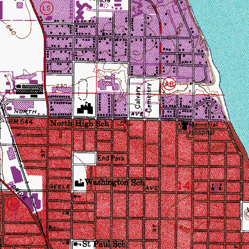 Topographic Map of Beth El Congregation, WI