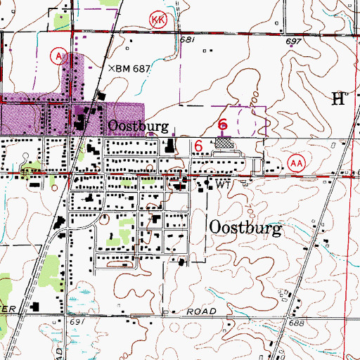 Topographic Map of Bethel Orthodox Presbyterian Church, WI