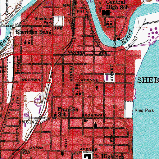 Topographic Map of Bethlehem Lutheran Church, WI