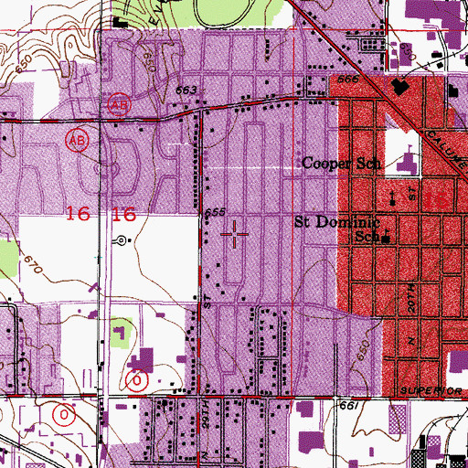 Topographic Map of Calvary Evangelical Lutheran Church, WI