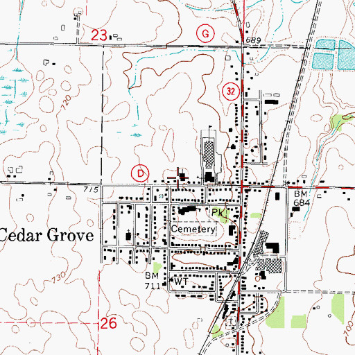Topographic Map of Calvary Orthodox Presbyterian Church, WI
