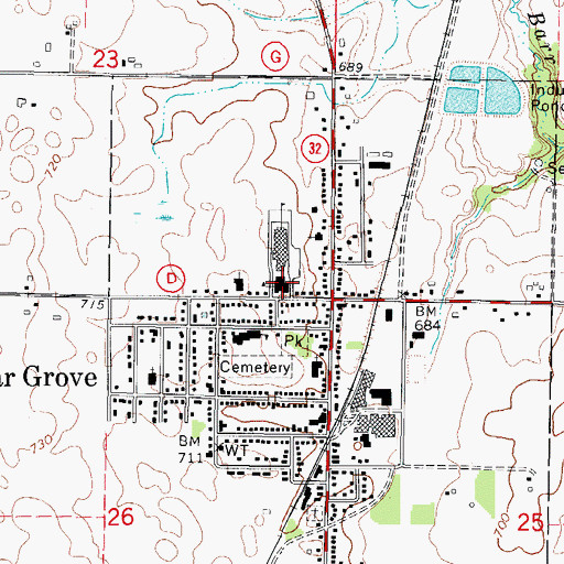 Topographic Map of Cedar Grove - Belgium Elementary School, WI