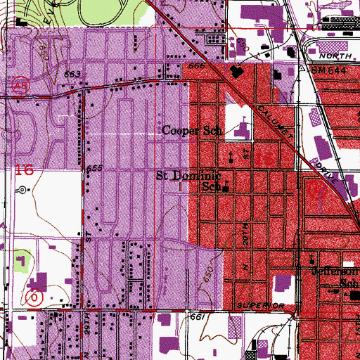 Topographic Map of Cleveland Park, WI