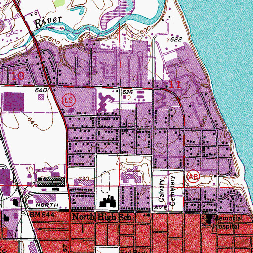 Topographic Map of Community Church of Christ, WI
