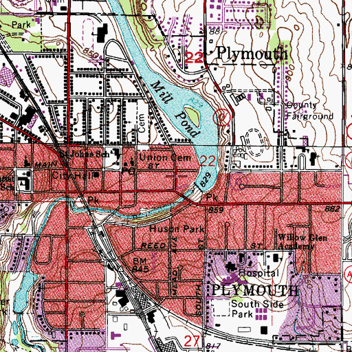 Topographic Map of Eagles Hall, WI