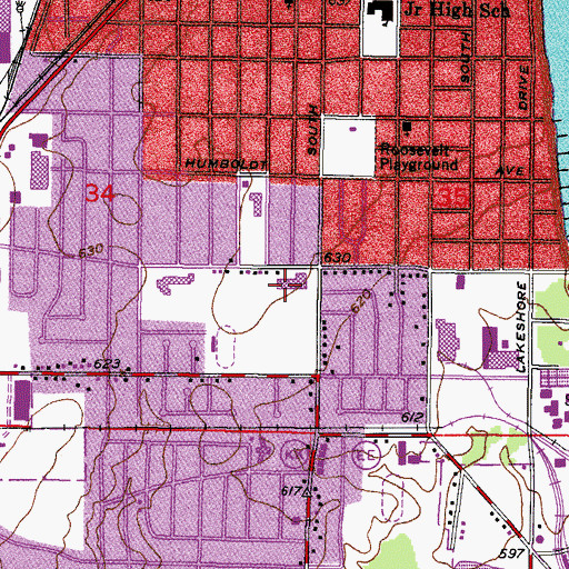 Topographic Map of Early Learning Center School, WI