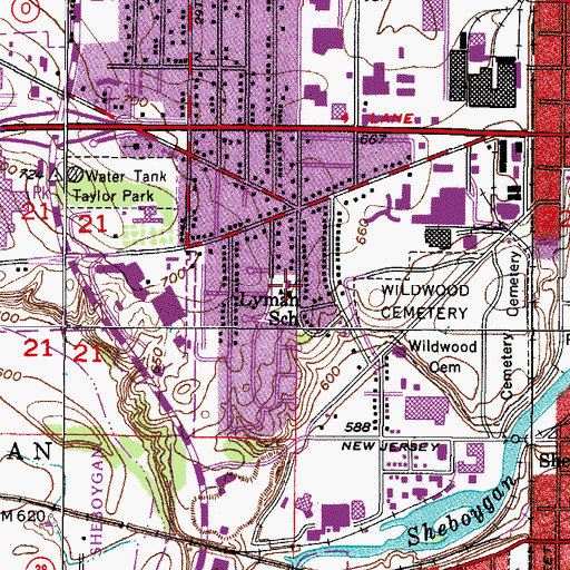 Topographic Map of Ebenezer Christian School, WI