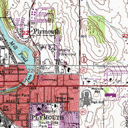 Topographic Map of Fairview Elementary School, WI