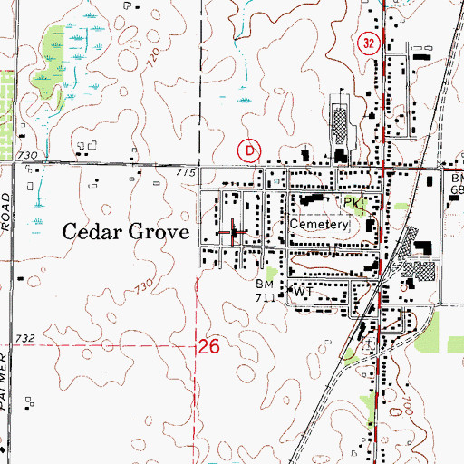 Topographic Map of Faith Reformed Church, WI