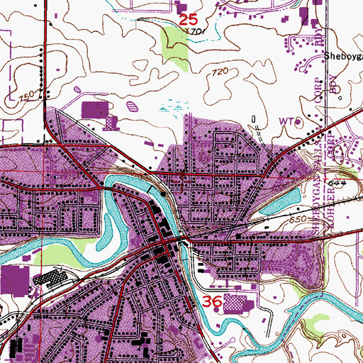 Topographic Map of Faith United Methodist Church, WI