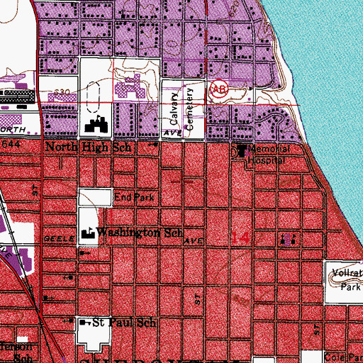 Topographic Map of First Church of Christ Scientist, WI