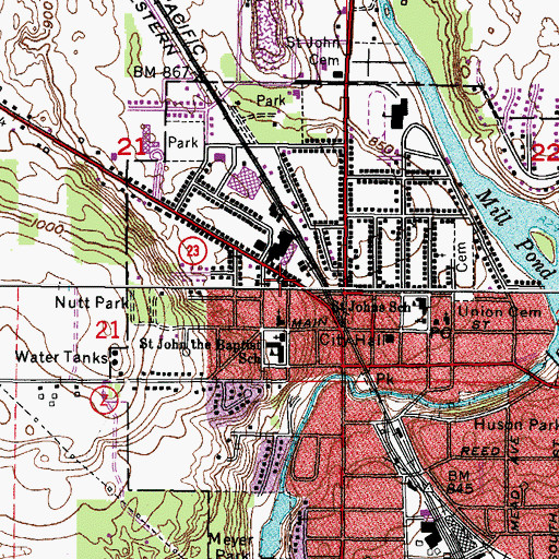 Topographic Map of First Evangelical United Brethren Church (historical), WI