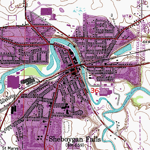 Topographic Map of First Pentecostal Church, WI