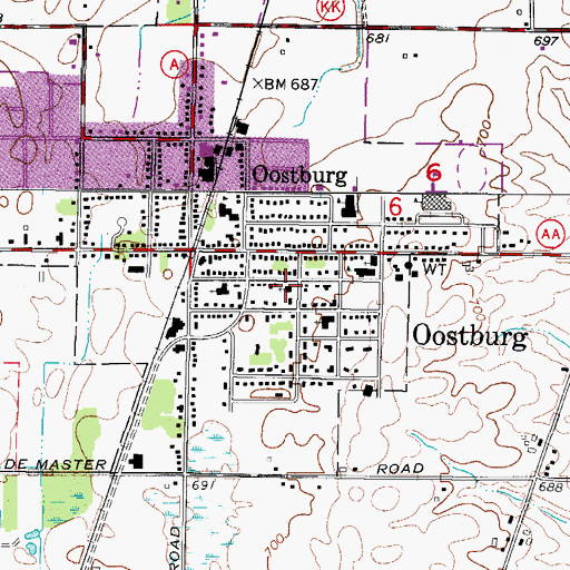 Topographic Map of First Presbyterian Church, WI