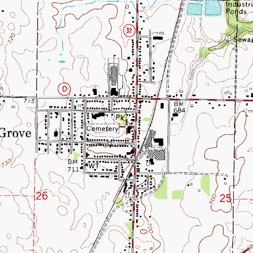 Topographic Map of First Reformed Church, WI