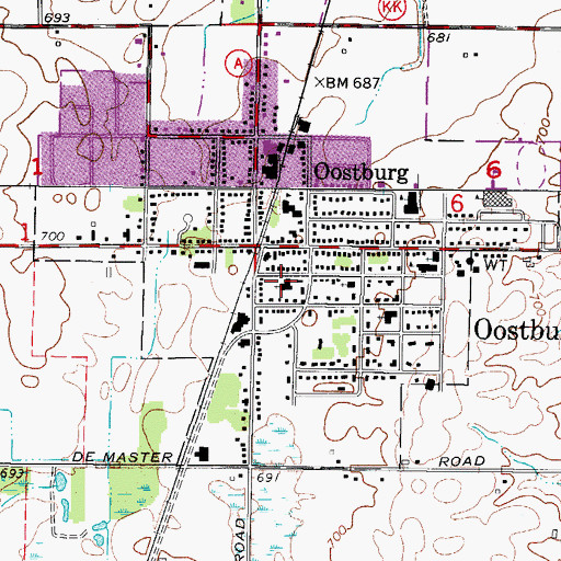 Topographic Map of First Reformed Church, WI