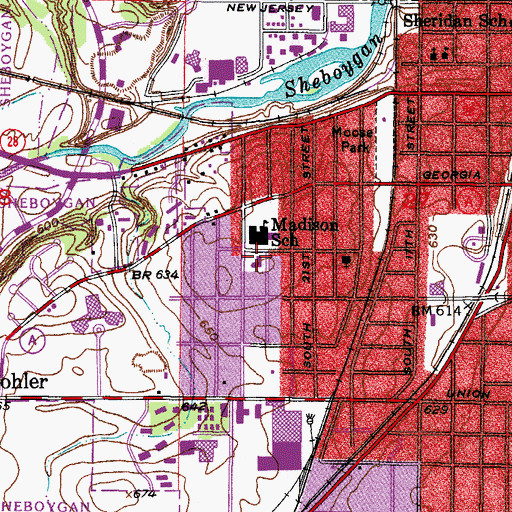 Topographic Map of Good Shepherd Lutheran Church, WI