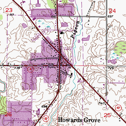 Topographic Map of Grace Lutheran Church, WI