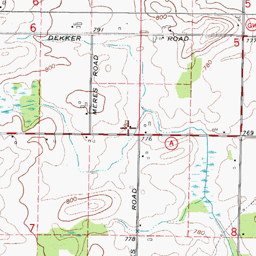 Topographic Map of Greene School (historical), WI