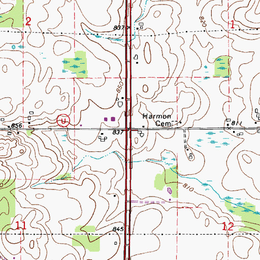 Topographic Map of Harmon School (historical), WI