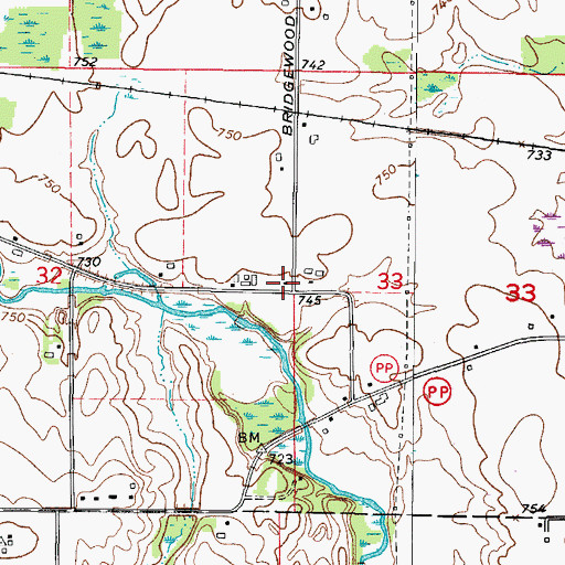 Topographic Map of Holden School (historical), WI
