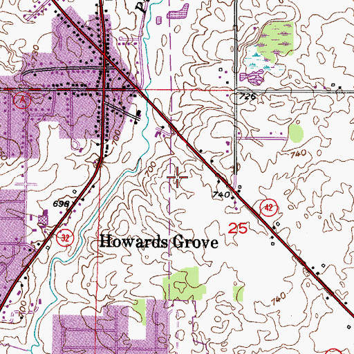Topographic Map of Howards Grove High School, WI