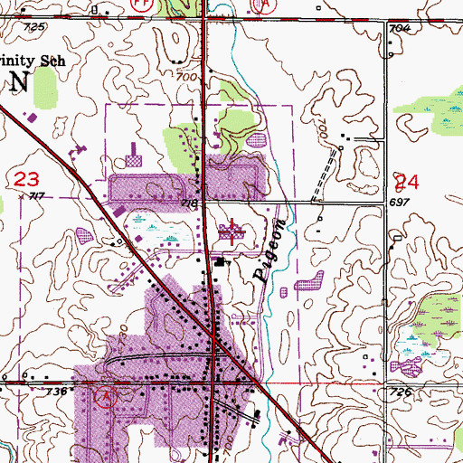 Topographic Map of Howards Grove Middle School, WI