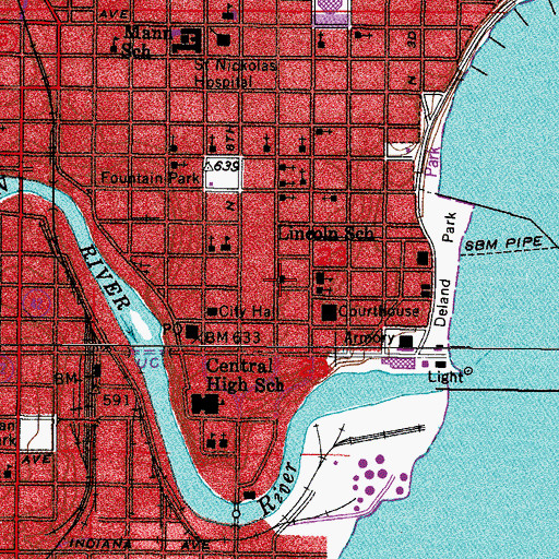 Topographic Map of John Michael Kohler Art Center, WI