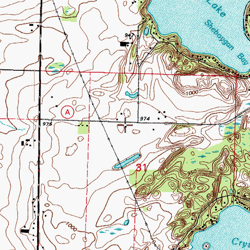 Topographic Map of Joliet School (historical), WI
