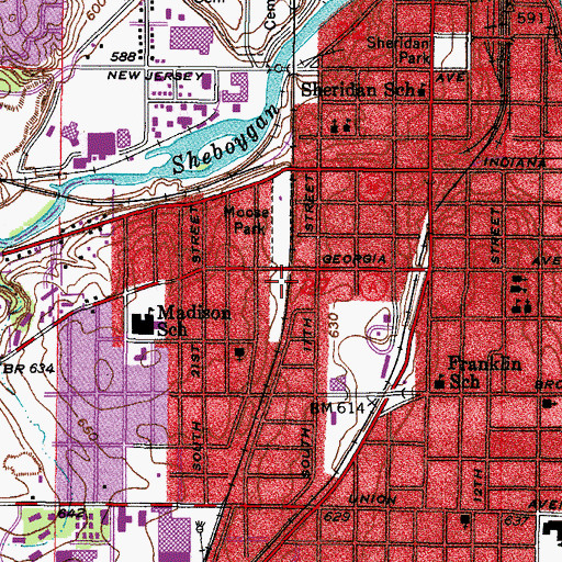 Topographic Map of Kingdom Hall of Jehovahs Witnesses, WI