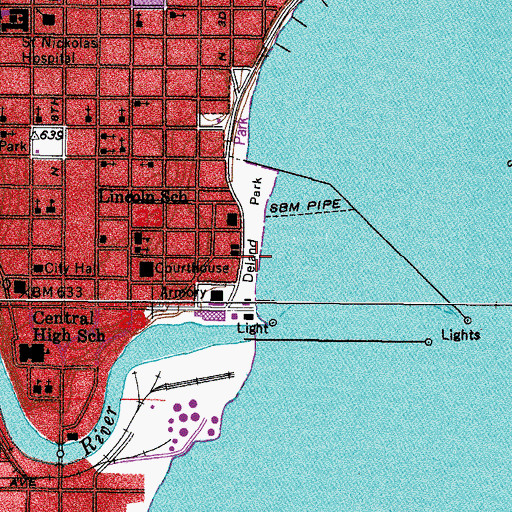 Topographic Map of Lakeside Ramp, WI