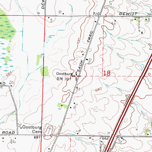 Topographic Map of Lakeview School (historical), WI