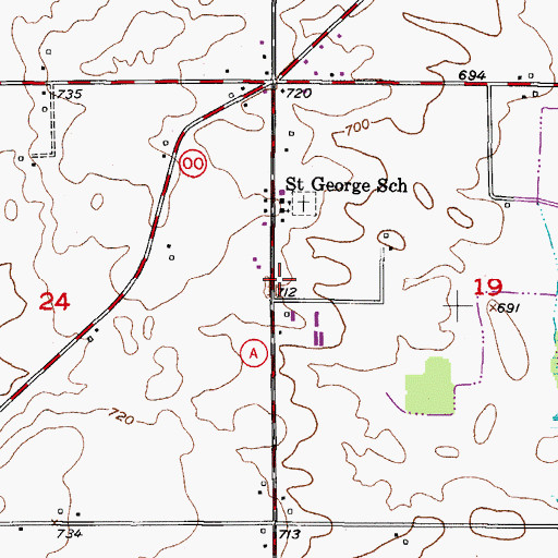 Topographic Map of Landmark Christian Care Academy, WI