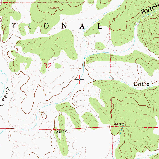 Topographic Map of Little Ratcliff Gulch, CO
