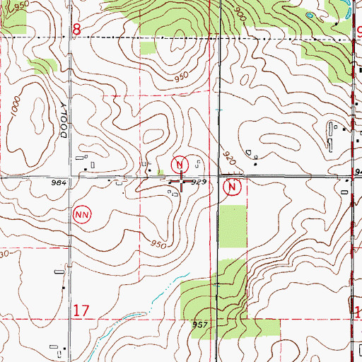 Topographic Map of Lyndon Mitchell School (historical), WI