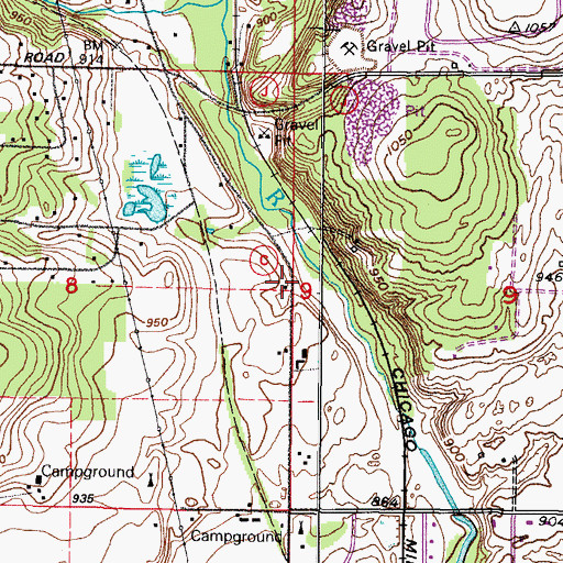 Topographic Map of Mankato School (historical), WI