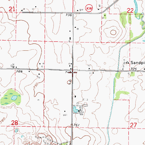 Topographic Map of Maple Grove School (historical), WI