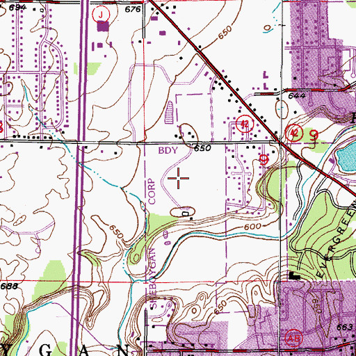 Topographic Map of Maywood Environmental Park, WI