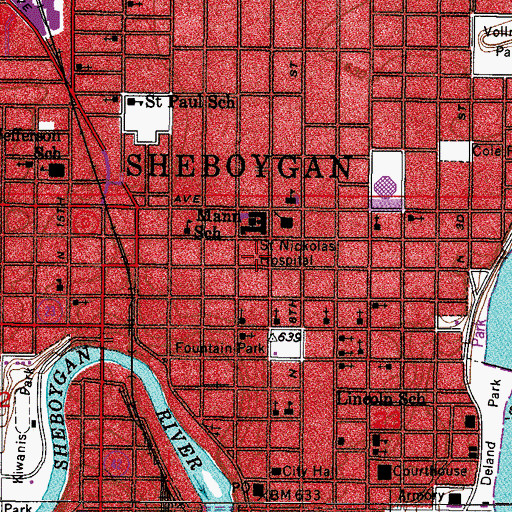 Topographic Map of Ministry of Peace Church, WI
